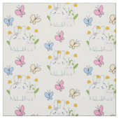 Niedliche Bunnies mit Frühlingsmessen und Schmette Stoff (Muster)