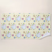 Niedliche Bunnies mit Frühlingsmessen und Schmette Strandtuch (Vorderseite)