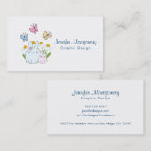 Niedliche Bunnies mit Frühlingsmessen und Schmette Visitenkarte (Vorne/Hinten)