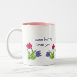 Niedliche Bunnies mit Tulips Ostergeschenk Tasse