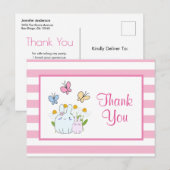 Niedliche Bunnies, Schmetterlinge und Blume Party  Postkarte (Vorne/Hinten)