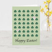 Niedliche Bunnies spielen in Gartenklee Karte (Gelbe Blume)