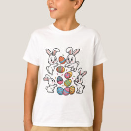 Niedliche Bunnies Tossing Ostereier T-Shirt