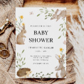 Niedliche Bunnies und Grüne Babydusche Einladung