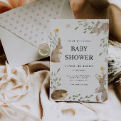 Niedliche Bunnies und Grüne Babydusche Einladung
