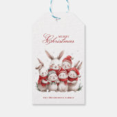 Niedliche bunnies und Individuelle Name Frohe Weih Geschenkanhänger (Rückseite)