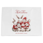 Niedliche bunnies und Individuelle Name Frohe Weih Große Geschenktüte (Vorderseite)