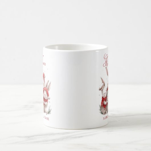 Niedliche bunnies und Individuelle Name Frohe Weih Kaffeetasse (Mittel)