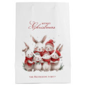 Niedliche bunnies und Individuelle Name Frohe Weih Mittlere Geschenktüte (Rückseite)