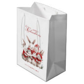 Niedliche bunnies und Individuelle Name Frohe Weih Mittlere Geschenktüte (Rückseite Schrägansicht)