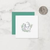 Niedliche Bunnies und Laurel Wreath Note Card Mitteilungskarte (Vorderseite/Rückseite Beispiel)