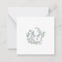 Niedliche Bunnies und Laurel Wreath Note Card