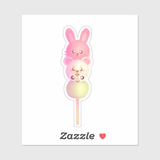 Niedliche Bunny-, Bär- und Frosch-Dango Aufkleber (Blatt)