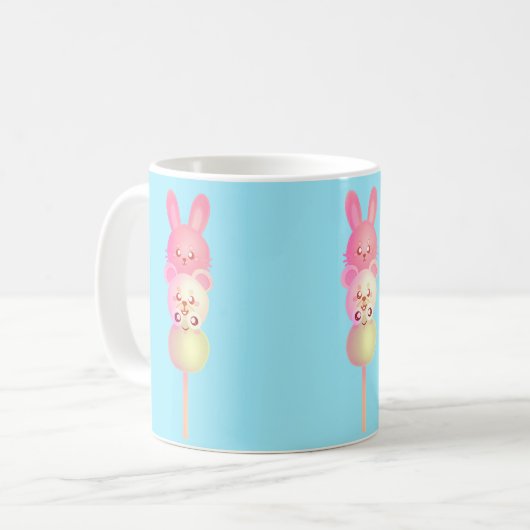 Niedliche Bunny-, Bär- und Frosch-Dango Kaffeetasse (Vorderseite Links)
