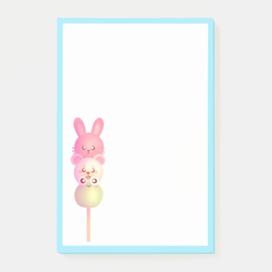 Niedliche Bunny-, Bär- und Frosch-Dango Post-it Klebezettel (Vorderseite)