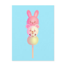 Niedliche Bunny-, Bär- und Frosch-Dango