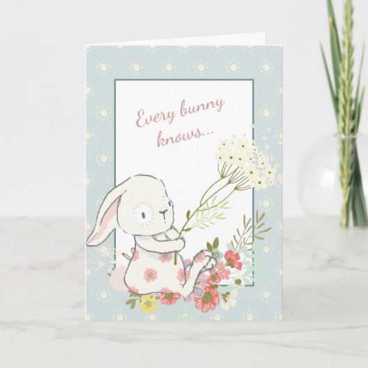 Niedliche Bunny Best Mama Mother Day Card Karte (Vorderseite)
