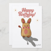 Niedliche Bunny Birthday Card von Alzart - Adorabe Einladung (Vorne/Hinten)