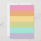 Niedliche Bunny Birthday Einladungen Girls Rainbow (Rückseite)