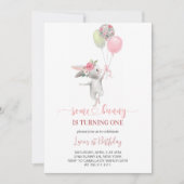 Niedliche Bunny Birthday Party Einladung (Vorderseite)