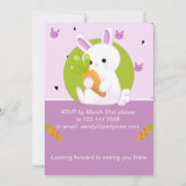 Niedliche Bunny Birthday Party Einladung. Bearbeit Einladung (Rückseite)