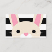 Niedliche Bunny Black Stripes Kinderallergische Ka Telefonnummerkarte (Rückseite)