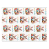 Niedliche Bunny Bunny Colorful Eggs Blume Frohe Os Tischdecke (Vorderseite (Horizontal))
