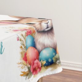 Niedliche Bunny Bunny Colorful Eggs Blume Frohe Os Tischdecke