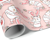Niedliche Bunny Cats Geschenkpapier (Rolleneckpunkt)