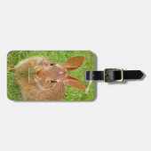 Niedliche Bunny Chewing Grüntöne auf der Golfmesse Gepäckanhänger (Vorderseite horizontal)