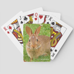 Niedliche Bunny Chewing Grüntöne auf der Golfmesse Spielkarten