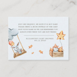 Niedliche Bunny Clouds Babyduschkarte Begleitkarte