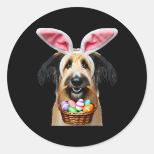 Niedliche Bunny Ears Berger Picard Dog Ostereier J Runder Aufkleber