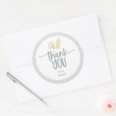 Niedliche Bunny Ears Vielen Dank für den klassisch Runder Aufkleber (Umschlag)