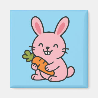 Niedliche Bunny Eating Carrot - Adortable Küche Ma Magnet