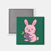 Niedliche Bunny Eating Grapes - Adorable Kitchenet Magnet (Vorderseite/Rückseite)