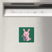 Niedliche Bunny Eating Grapes - Adorable Kitchenet Magnet (In Situ (Geschirrspüler))