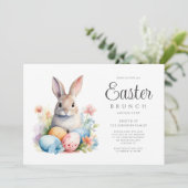 Niedliche Bunny Egg Hunt & Osterbrunch Einladung (Stehend Vorderseite)