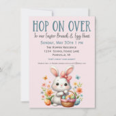 Niedliche Bunny Egg Hunt und Osterbrunch Einladung (Vorderseite)