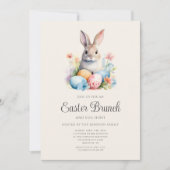 Niedliche Bunny Egg Jour und Osterbrunch Einladung (Vorderseite)