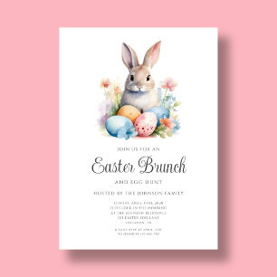 Niedliche Bunny Egg Jour und Osterbrunch Einladung