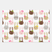 Niedliche Bunny Eggs Muster Frohes Ostern Geschenkpapier Set (Vorderseite 3)