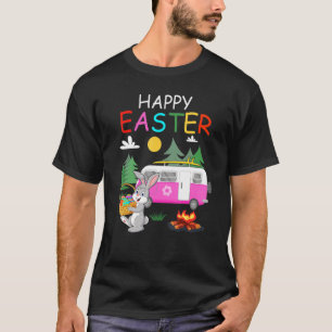 Niedliche Bunny Eggs Osterfeier Camping Happy Oste T-Shirt