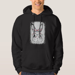 Niedliche Bunny Face Floral Glasses Headband Happy Hoodie