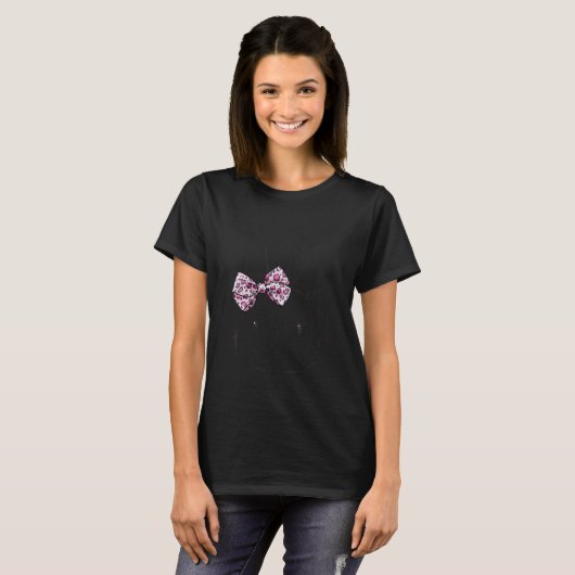 Niedliche Bunny Face Leopard Bow Krawatte Osterfes T-Shirt (Vorne ganz)