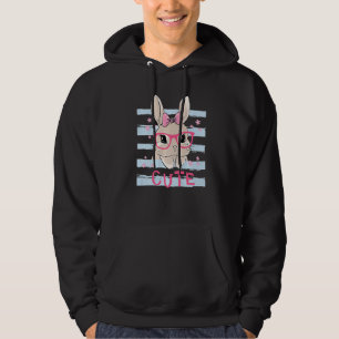 Niedliche Bunny Face Pink Herz Blume Brille Ostern Hoodie