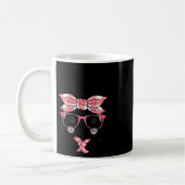 Niedliche Bunny Face Rosa Karierte Muster Gles Hap Kaffeetasse (Links)