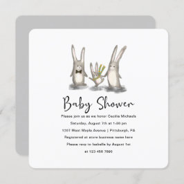 Niedliche Bunny Family Baby Dusche Einladung