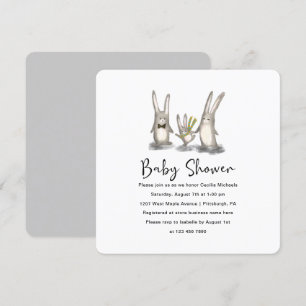 Niedliche Bunny Family Baby Dusche Einladung