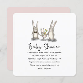 Niedliche Bunny Family Baby Dusche Einladung